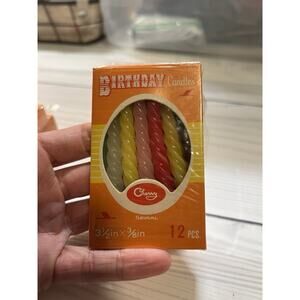 VTG Cherry Twisted Dripless Birthday Candles Multicolor Boxes Of 12 NOS